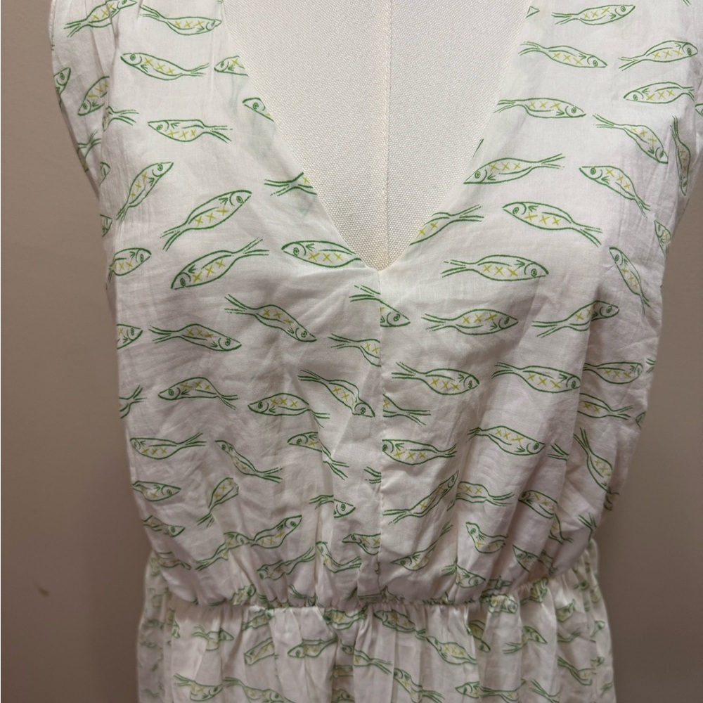 a new day White Maxi Dress with Light Green Fish Print - Picture 5 of 6